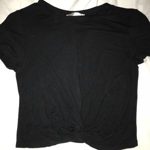 black knotted crop top